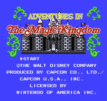 Adventures in the Magic Kingdom (USA) (Beta 1) screen shot title